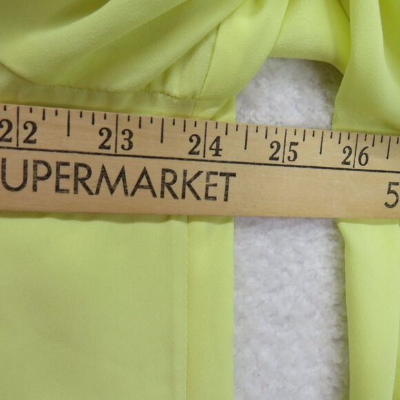 Chicos Shirt Womens Size Extra Large Asymmetrical Yellow Blouse Roll Tab Sleeve - Picture 9 of 11